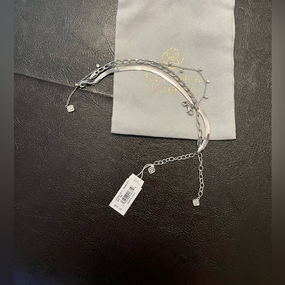 Kendra Scott Kassie set 3 silver bracelet